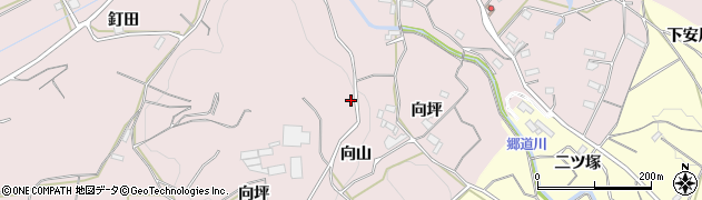 愛知県豊橋市石巻西川町（向山）周辺の地図