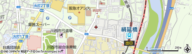兵庫県川西市絹延町1周辺の地図