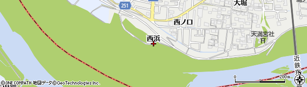 京都府城陽市枇杷庄西浜周辺の地図