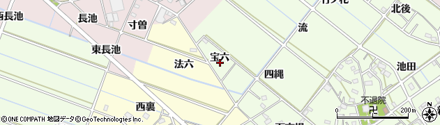 愛知県西尾市上道目記町（宝六）周辺の地図