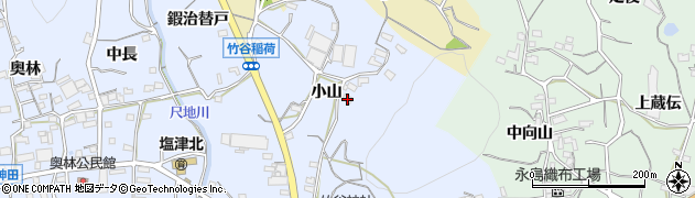 愛知県蒲郡市竹谷町小山周辺の地図