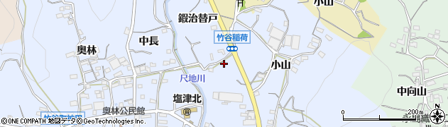 愛知県蒲郡市竹谷町鍜治替戸周辺の地図