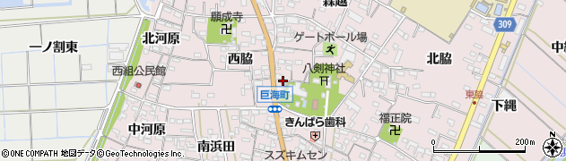 愛知県西尾市巨海町西脇32周辺の地図