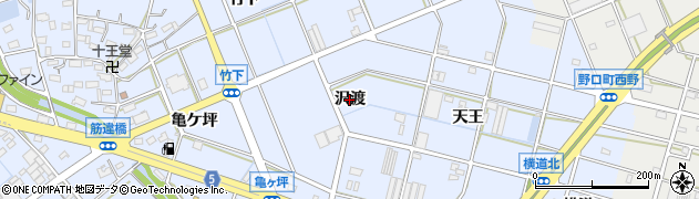愛知県豊川市八幡町（沢渡）周辺の地図
