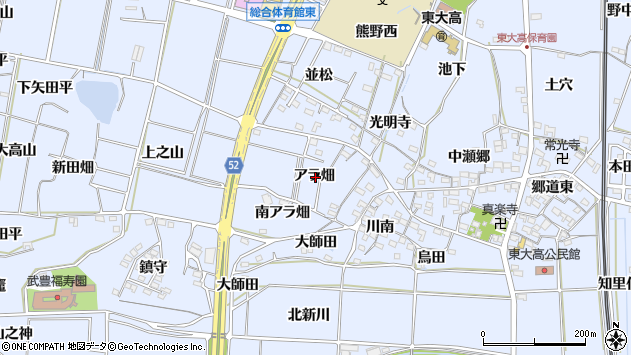 〒470-2521 愛知県知多郡武豊町東大高の地図