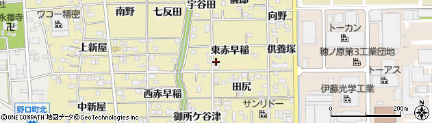 愛知県豊川市市田町東赤早稲40周辺の地図
