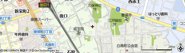 愛知県豊川市久保町周辺の地図