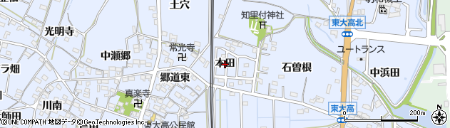 愛知県武豊町（知多郡）東大高（本田）周辺の地図