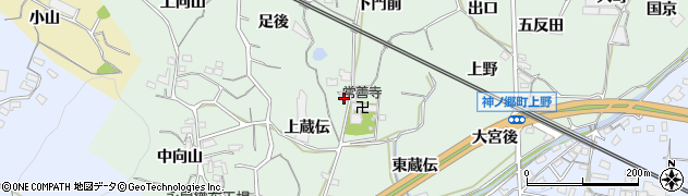 愛知県蒲郡市神ノ郷町下門前周辺の地図