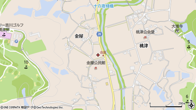〒673-0711 兵庫県三木市細川町金屋の地図