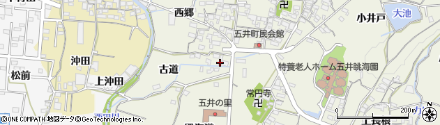 愛知県蒲郡市五井町（古道）周辺の地図