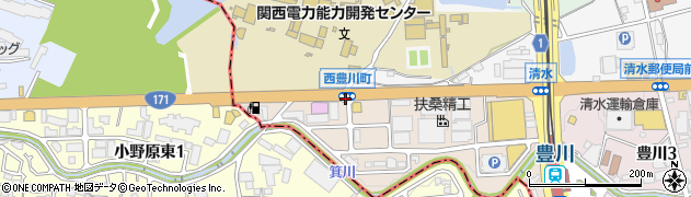 西豊川町周辺の地図