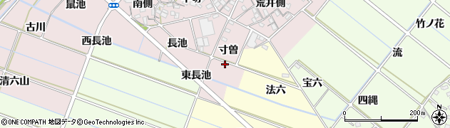 愛知県西尾市針曽根町（寸曽）周辺の地図
