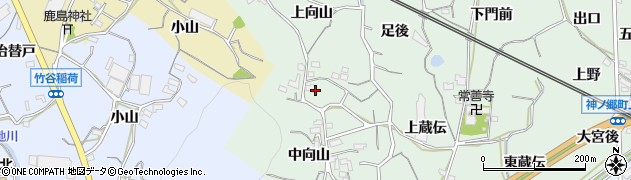 愛知県蒲郡市神ノ郷町上向山周辺の地図