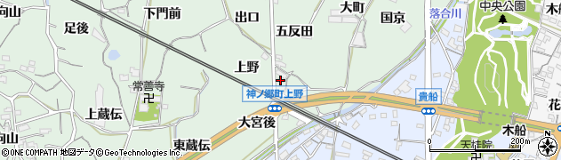 愛知県蒲郡市神ノ郷町（上野）周辺の地図