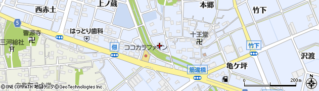愛知県豊川市八幡町（宮前）周辺の地図