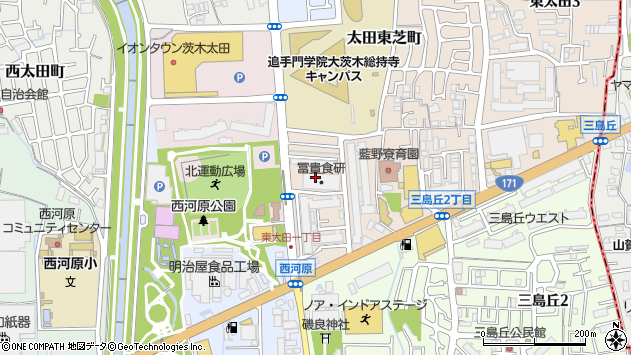 〒567-0012 大阪府茨木市東太田の地図