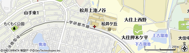 京都府京田辺市松井入道ケ谷周辺の地図