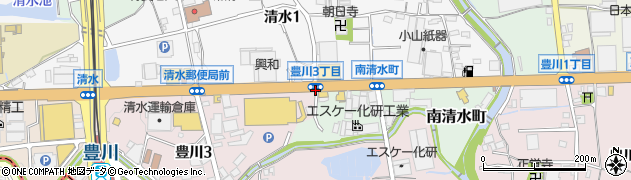 豊川３周辺の地図