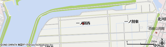 愛知県西尾市中根町（一ノ割西）周辺の地図