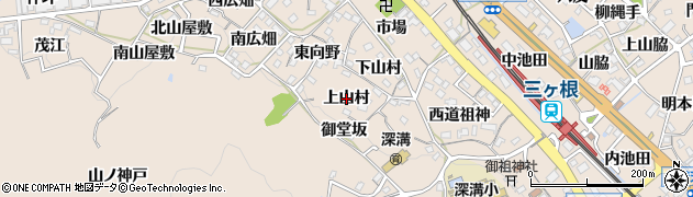 愛知県幸田町（額田郡）深溝（上山村）周辺の地図