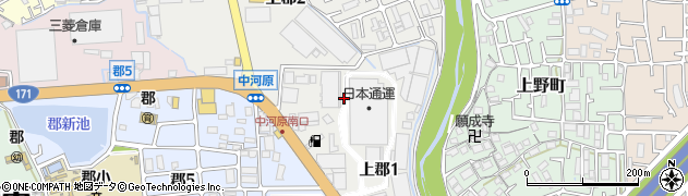 大阪府茨木市上郡周辺の地図