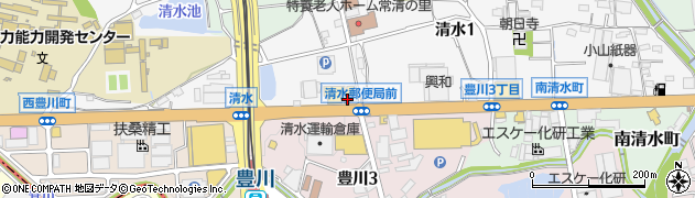 茨木清水郵便局周辺の地図