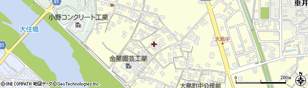 兵庫県小野市大島町周辺の地図