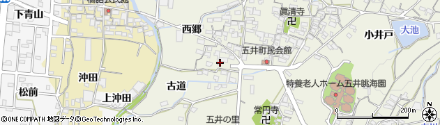 愛知県蒲郡市五井町西郷周辺の地図