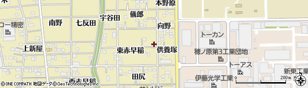 愛知県豊川市市田町東赤早稲9周辺の地図