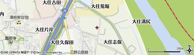 京都府京田辺市大住志保周辺の地図
