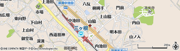 愛知県幸田町（額田郡）深溝（山脇）周辺の地図