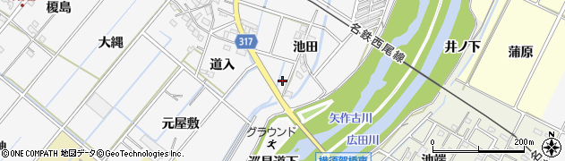 愛知県西尾市鎌谷町池田23周辺の地図
