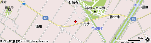 愛知県豊橋市賀茂町（九伏）周辺の地図