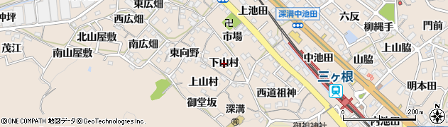 愛知県幸田町（額田郡）深溝（下山村）周辺の地図