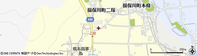 兵庫県たつの市揖保川町二塚264周辺の地図