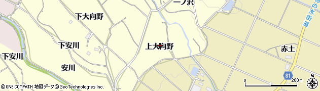 愛知県豊橋市石巻平野町（上大向野）周辺の地図
