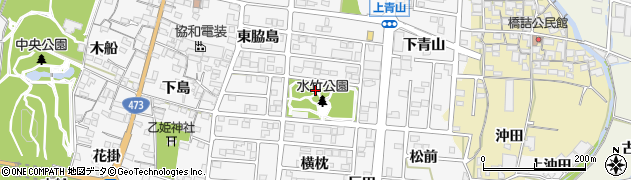 愛知県蒲郡市水竹町（松崎）周辺の地図