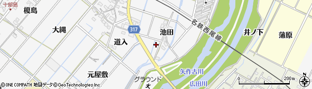 愛知県西尾市鎌谷町池田24周辺の地図