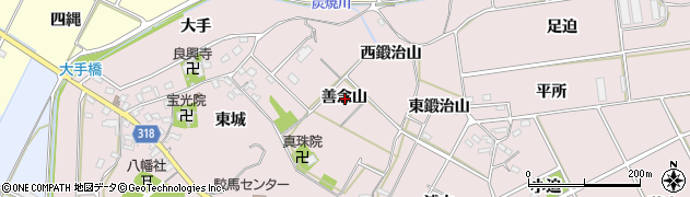 愛知県西尾市吉良町駮馬善念山周辺の地図
