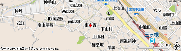 愛知県幸田町（額田郡）深溝（東向野）周辺の地図