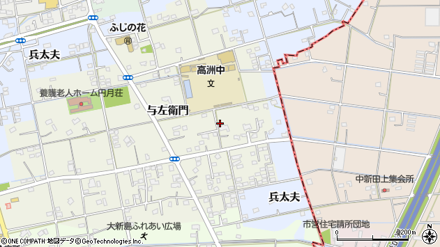 〒426-0047 静岡県藤枝市与左衛門の地図