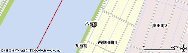 愛知県西尾市西奥田町（八番割）周辺の地図