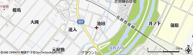 愛知県西尾市鎌谷町池田27周辺の地図