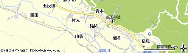 愛知県豊川市御津町金野見竹周辺の地図
