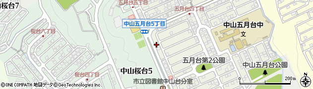 宝塚中山五月台郵便局周辺の地図