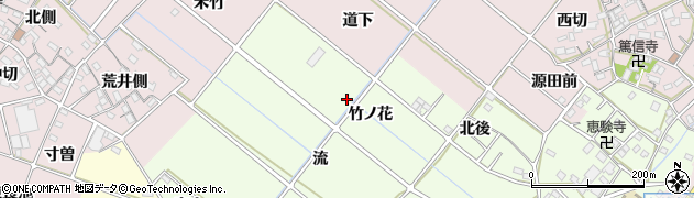 愛知県西尾市上道目記町竹ノ花周辺の地図