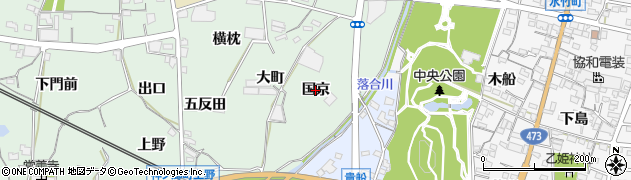 愛知県蒲郡市神ノ郷町（国京）周辺の地図