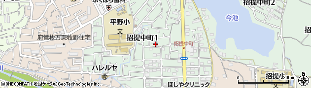 大阪府枚方市招提中町周辺の地図