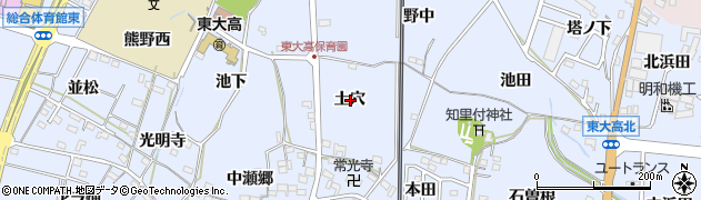 愛知県知多郡武豊町東大高土穴周辺の地図